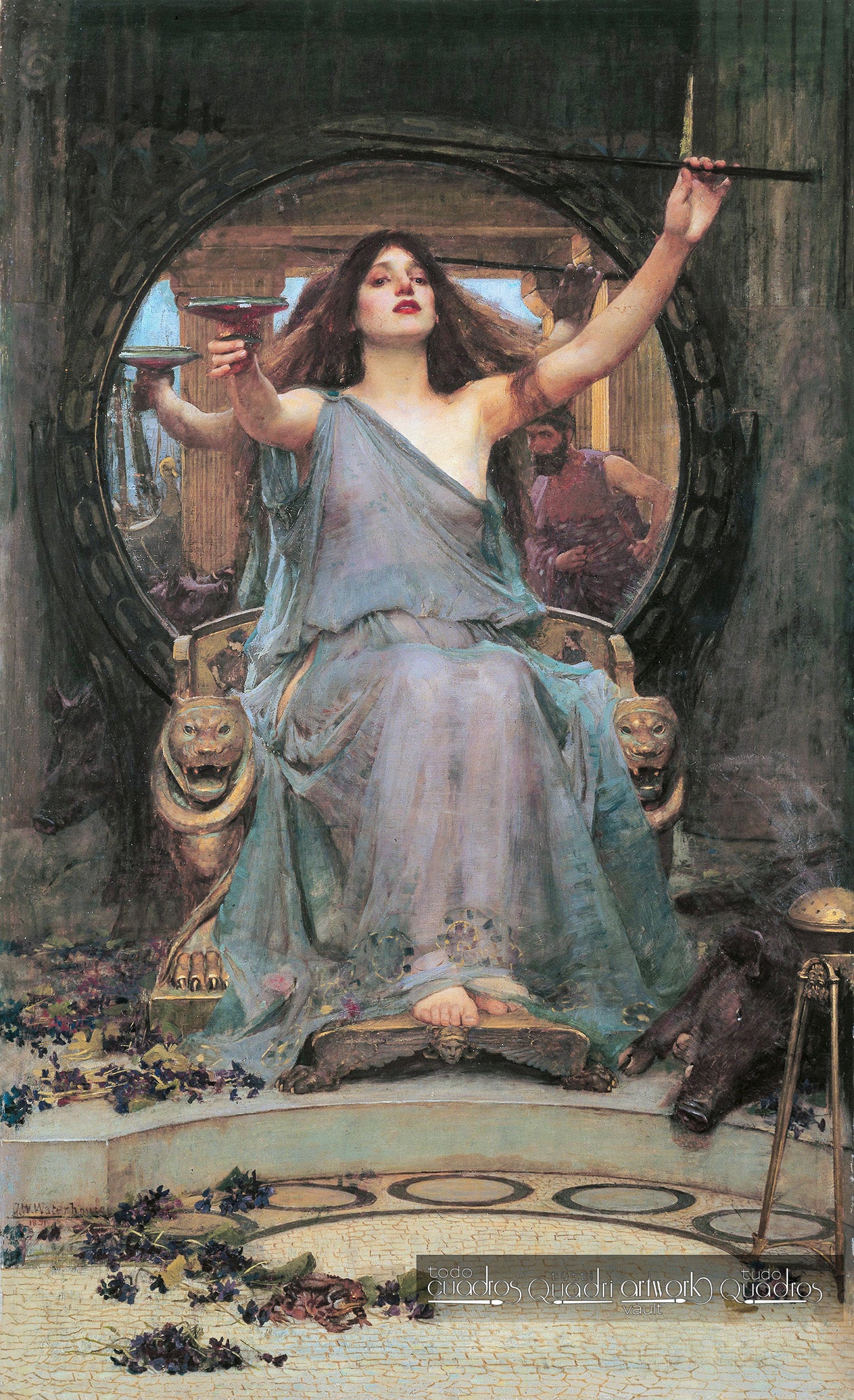 Kirke bietet Odysseus den Becher an, Waterhouse