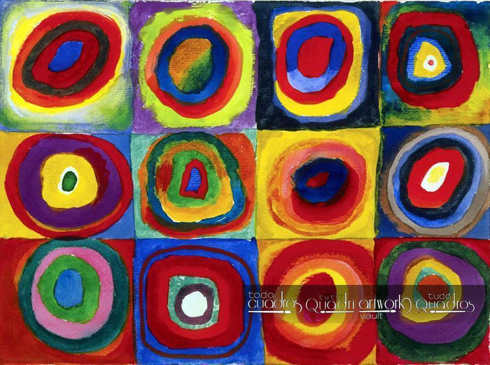 Farbstudie. Quadrate mit konzentrischen Kreisen, Kandinsky