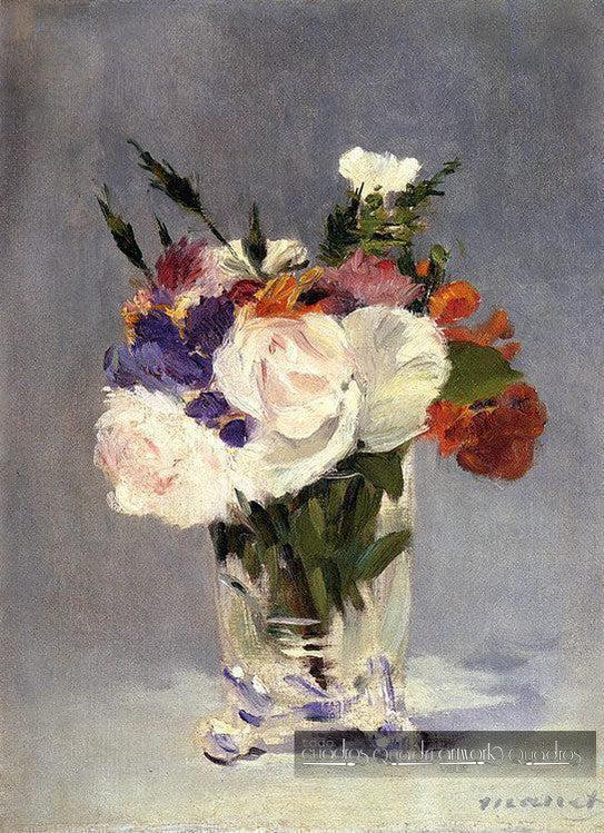 Blumen in einer Kristallvase, Manet