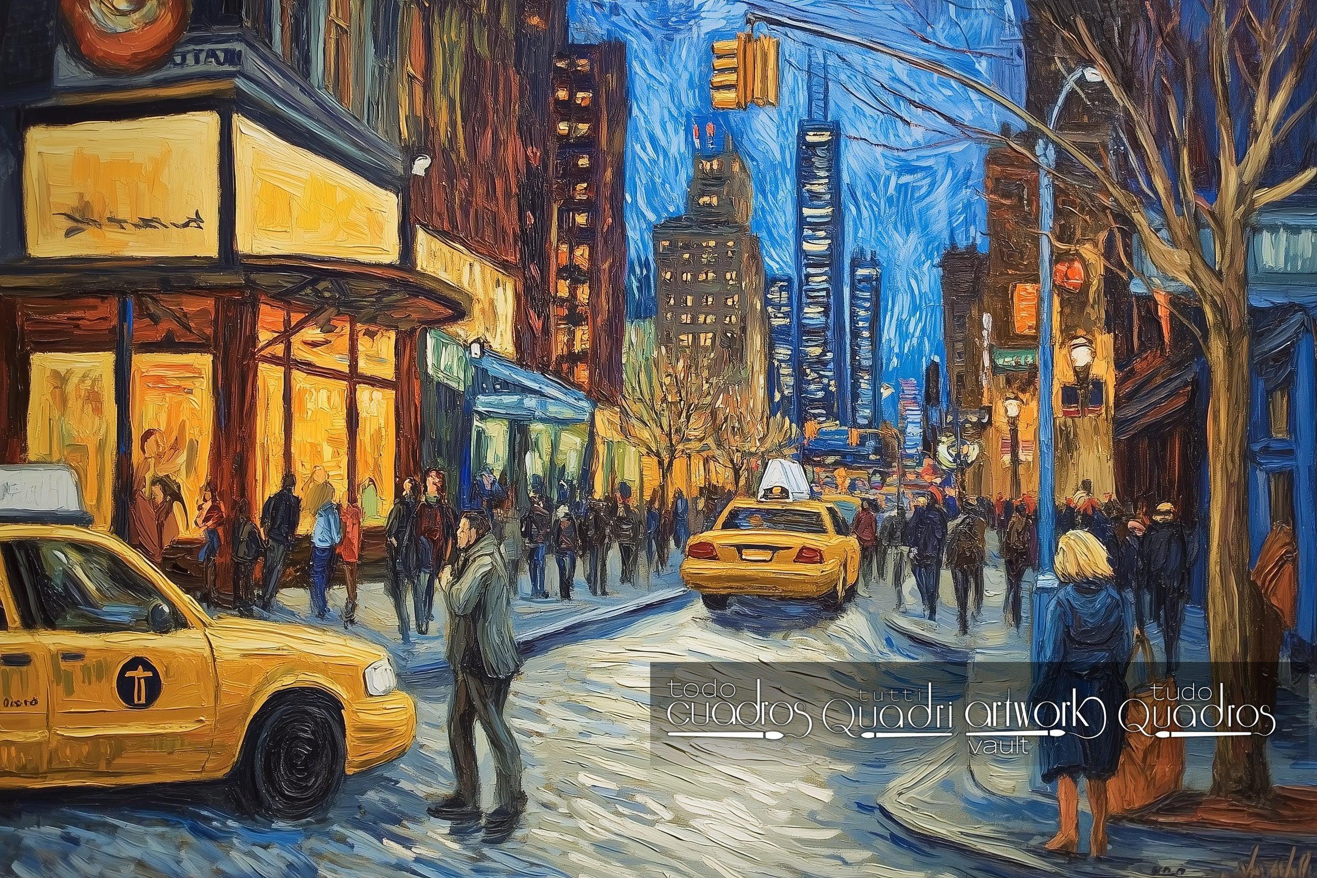 New Yorker Nacht, im Stil von Van Gogh