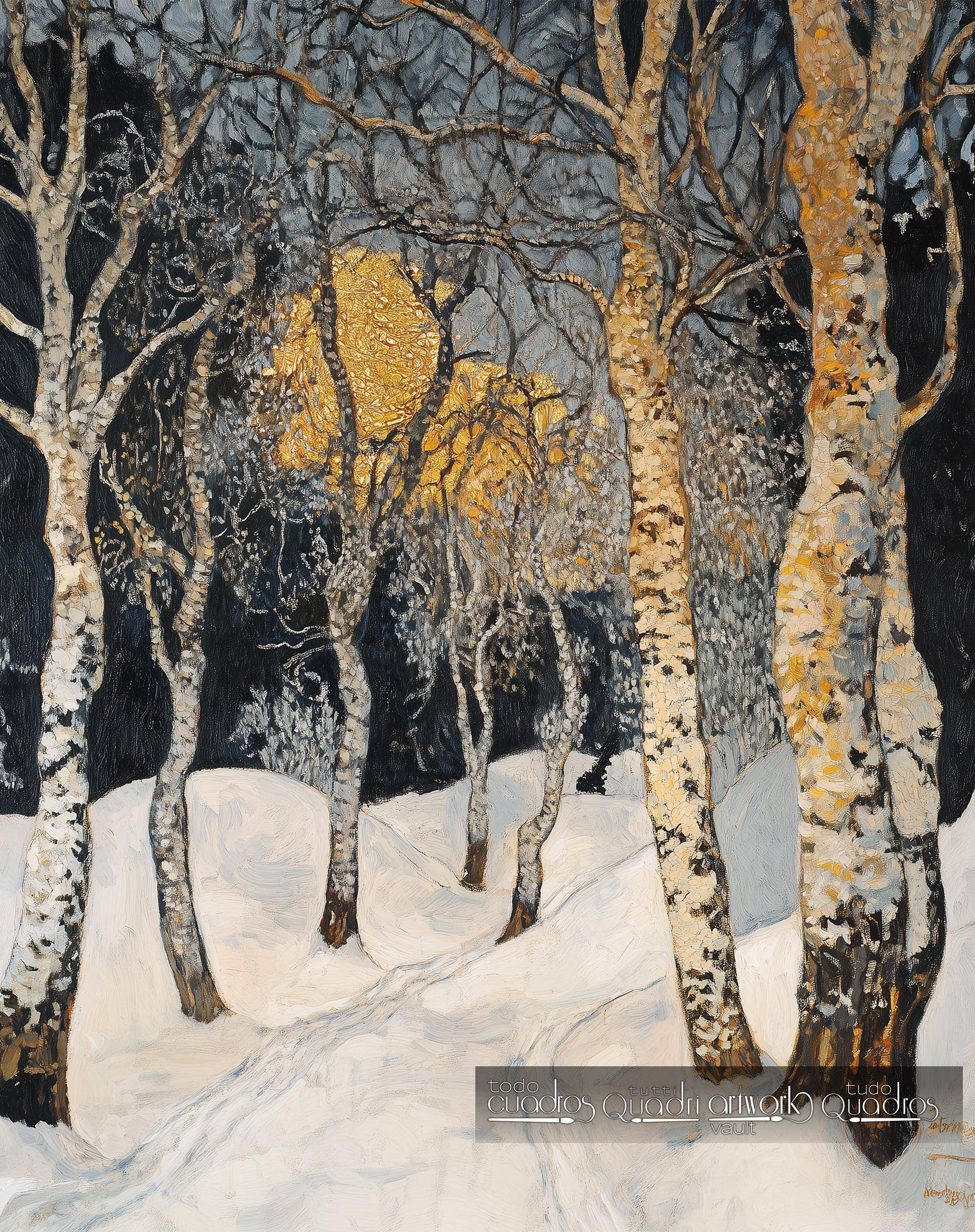 Winterzauber, im Stil von Klimt