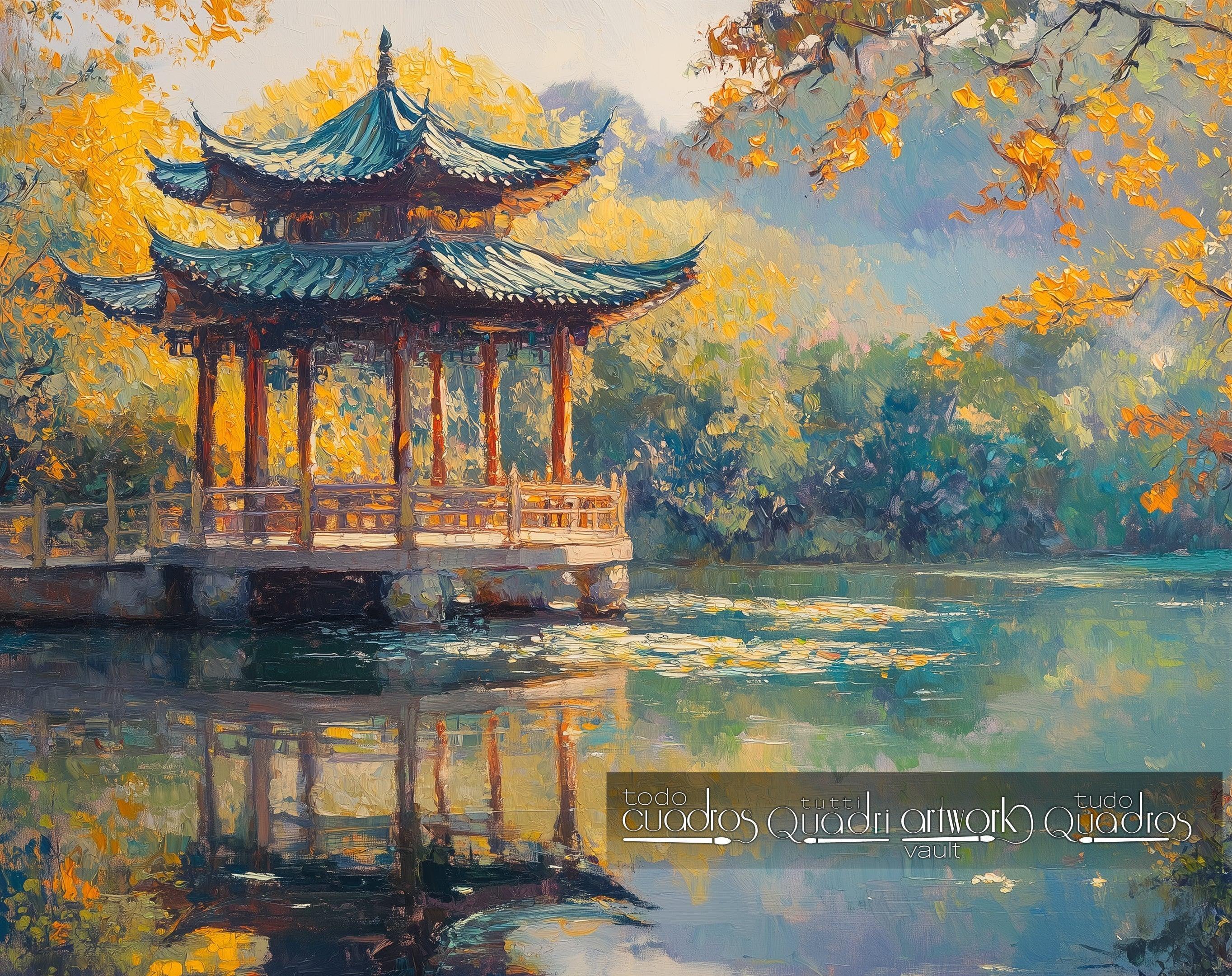 Herbstreflexionen, im Stil von Monet