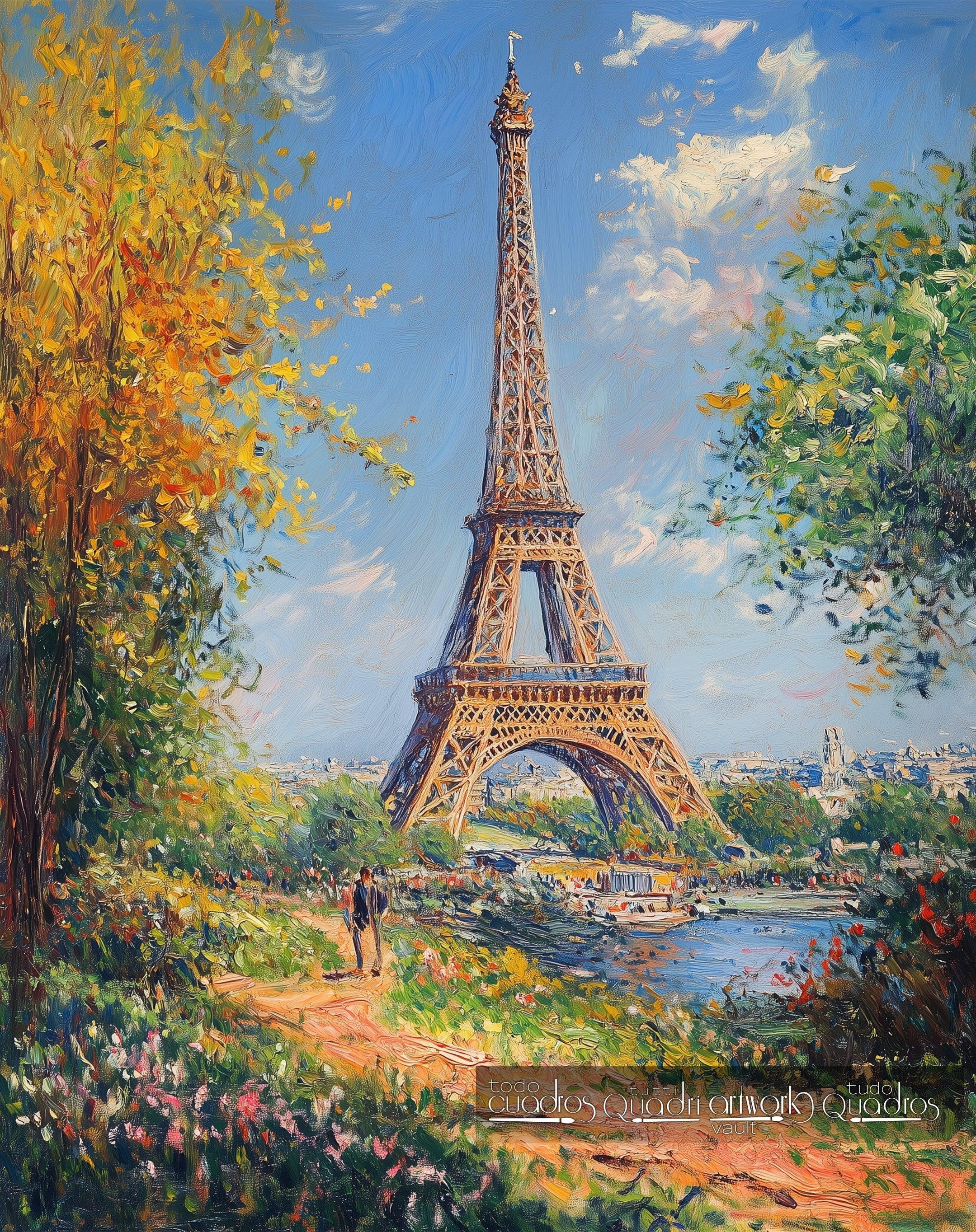 Die Gärten von Paris, im Stil von Monet