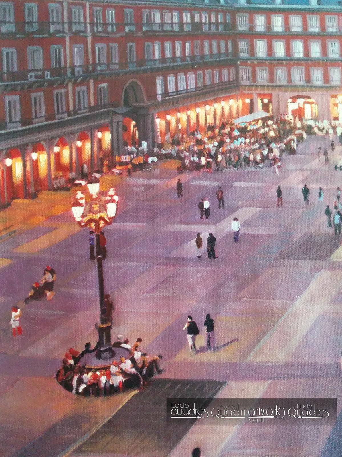 Plaza Mayor von Madrid, Sonnenuntergang