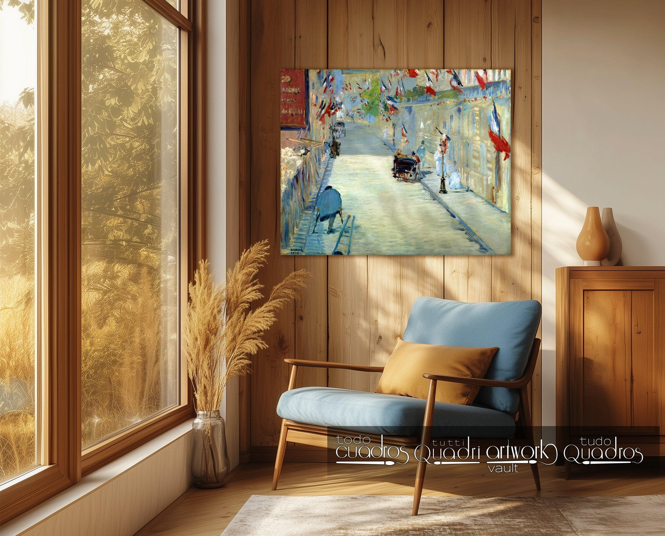 Die Rue Mosnier mit Flaggen, Manet