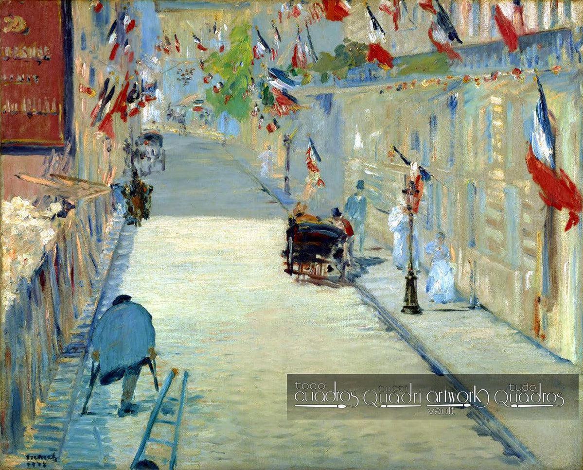 Die Rue Mosnier mit Flaggen, Manet