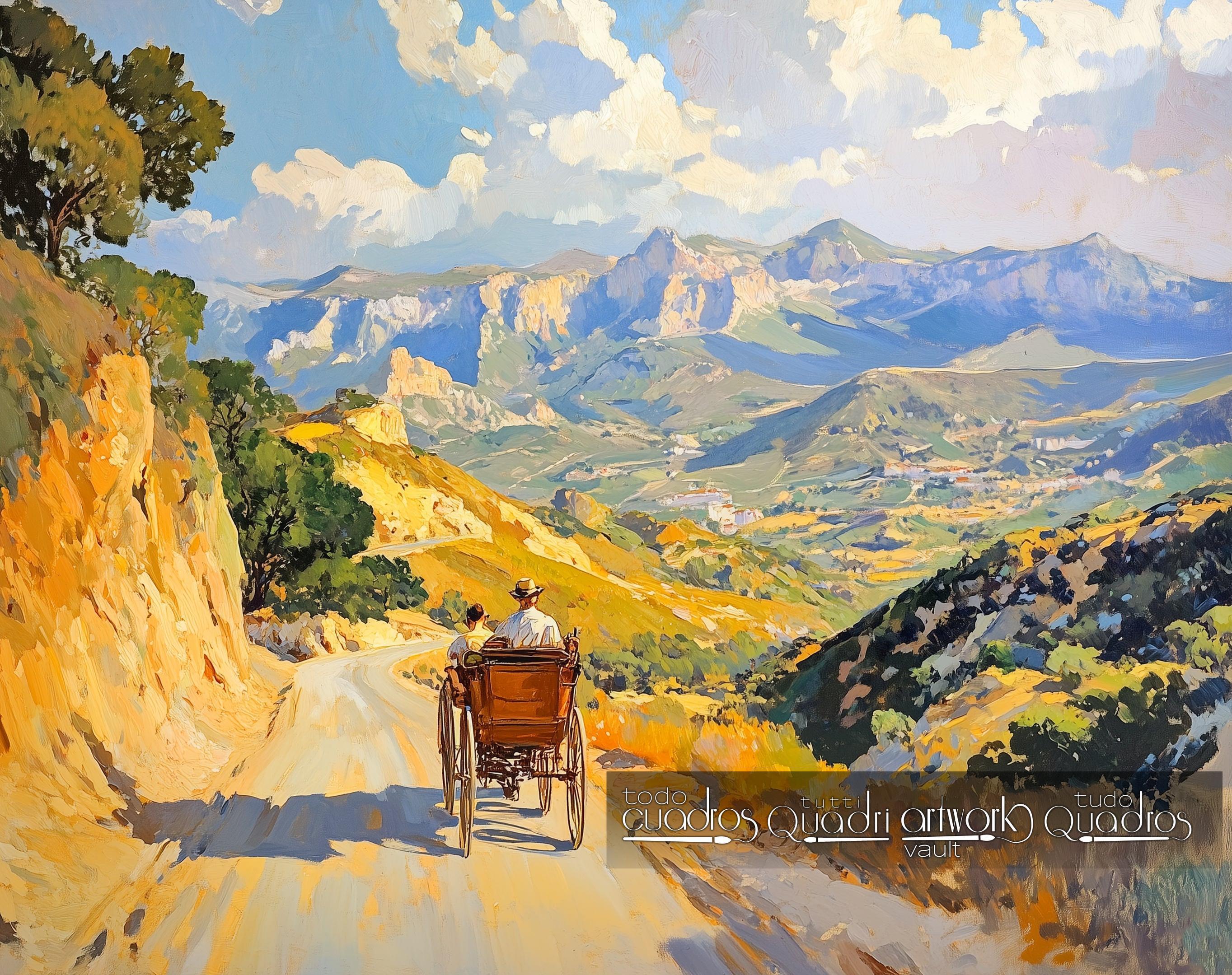 Weg zwischen den Bergen, im Stil von Sorolla