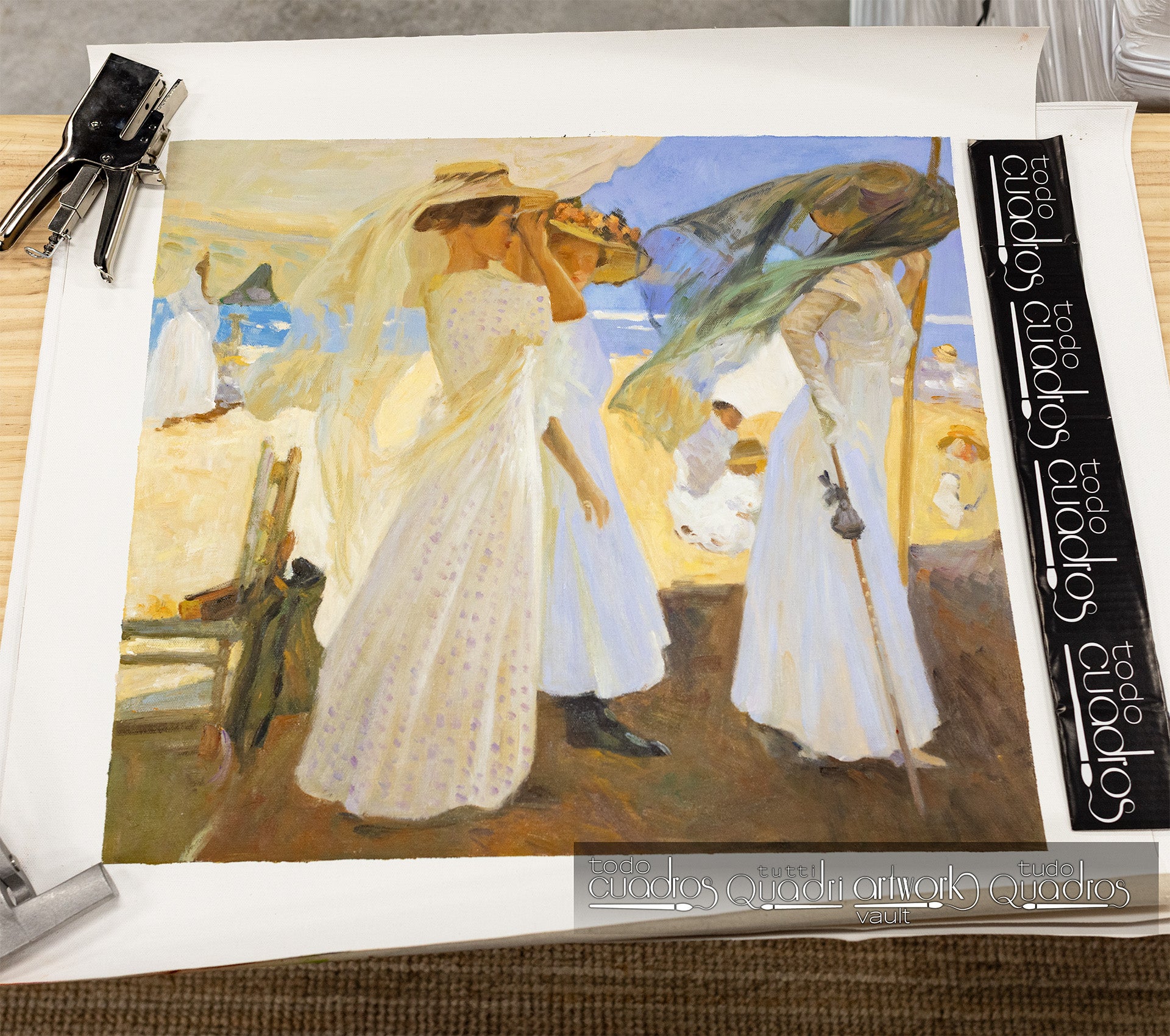 Unter dem Sonnendach am Strand von Zarautz, Sorolla