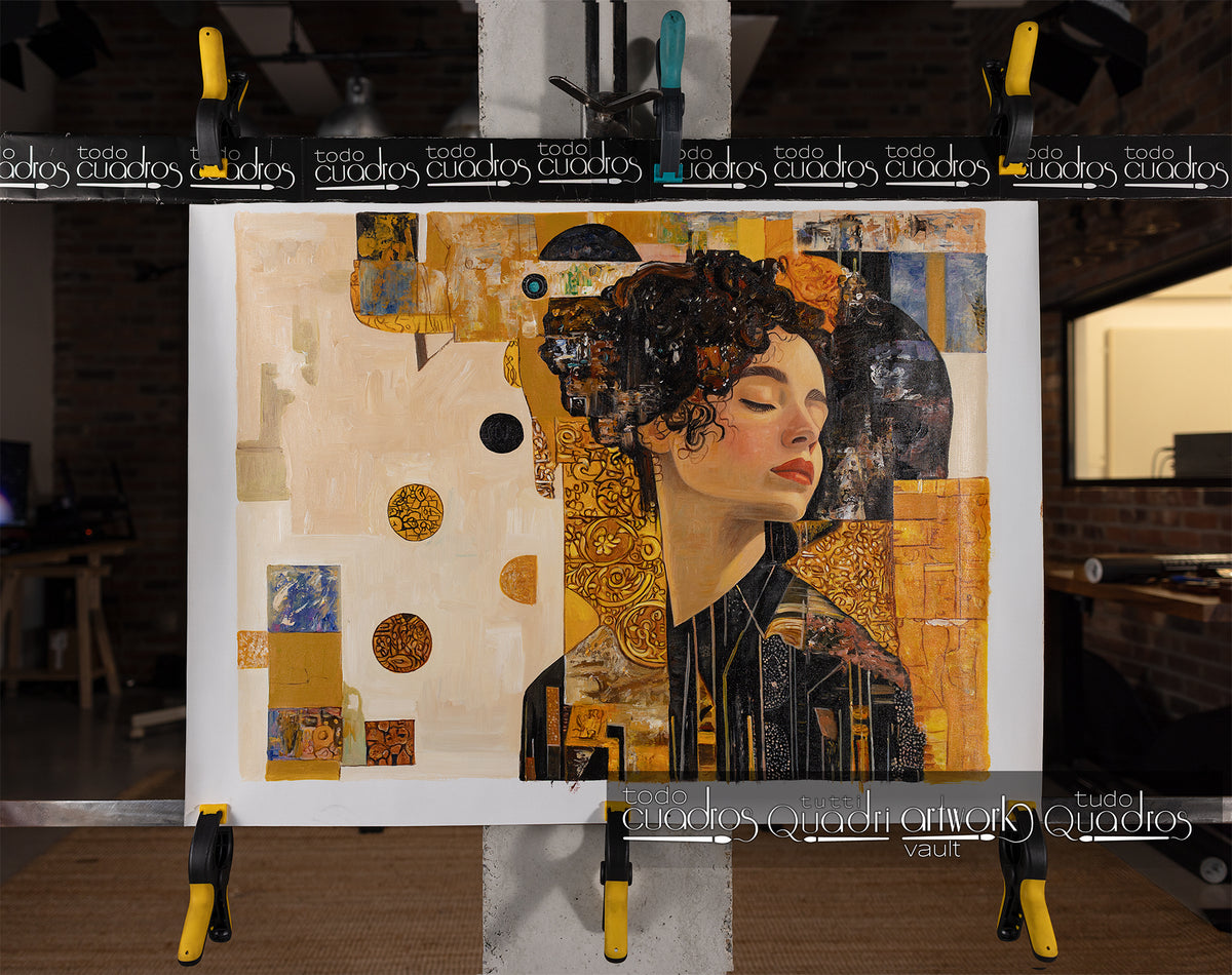 Porträt in Gold, im Stil von Klimt