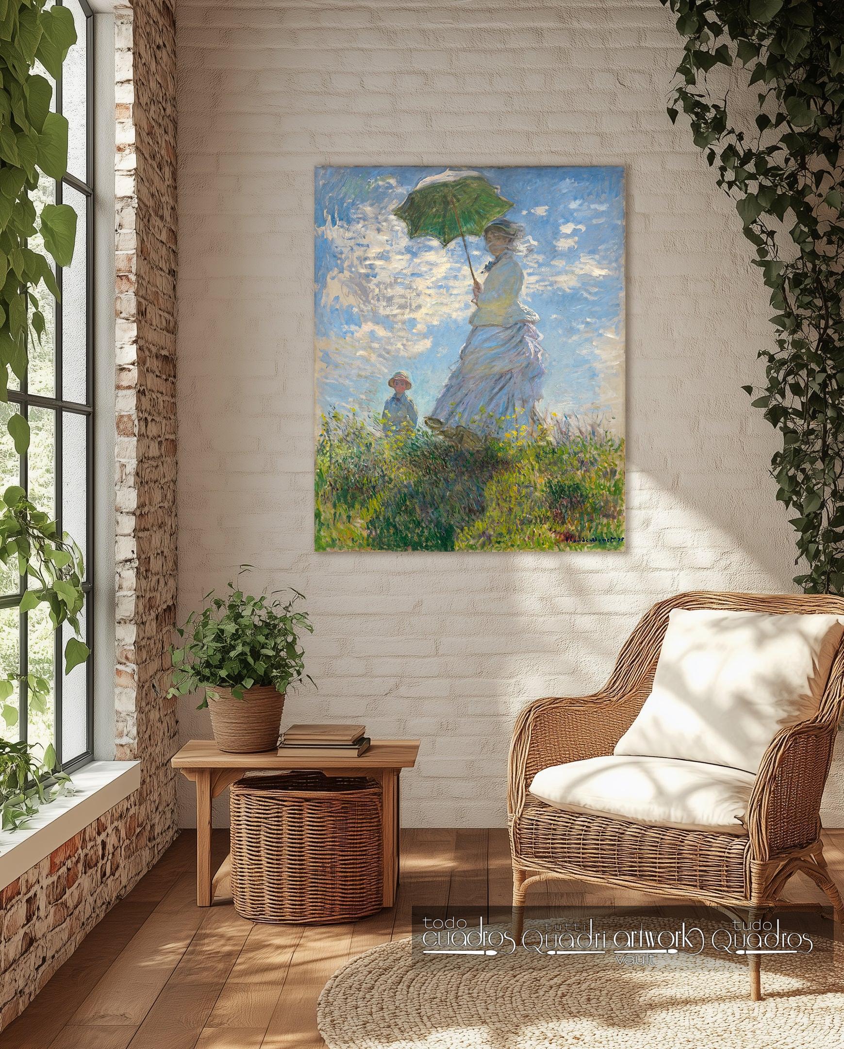 Frau mit Sonnenschirm, Monet