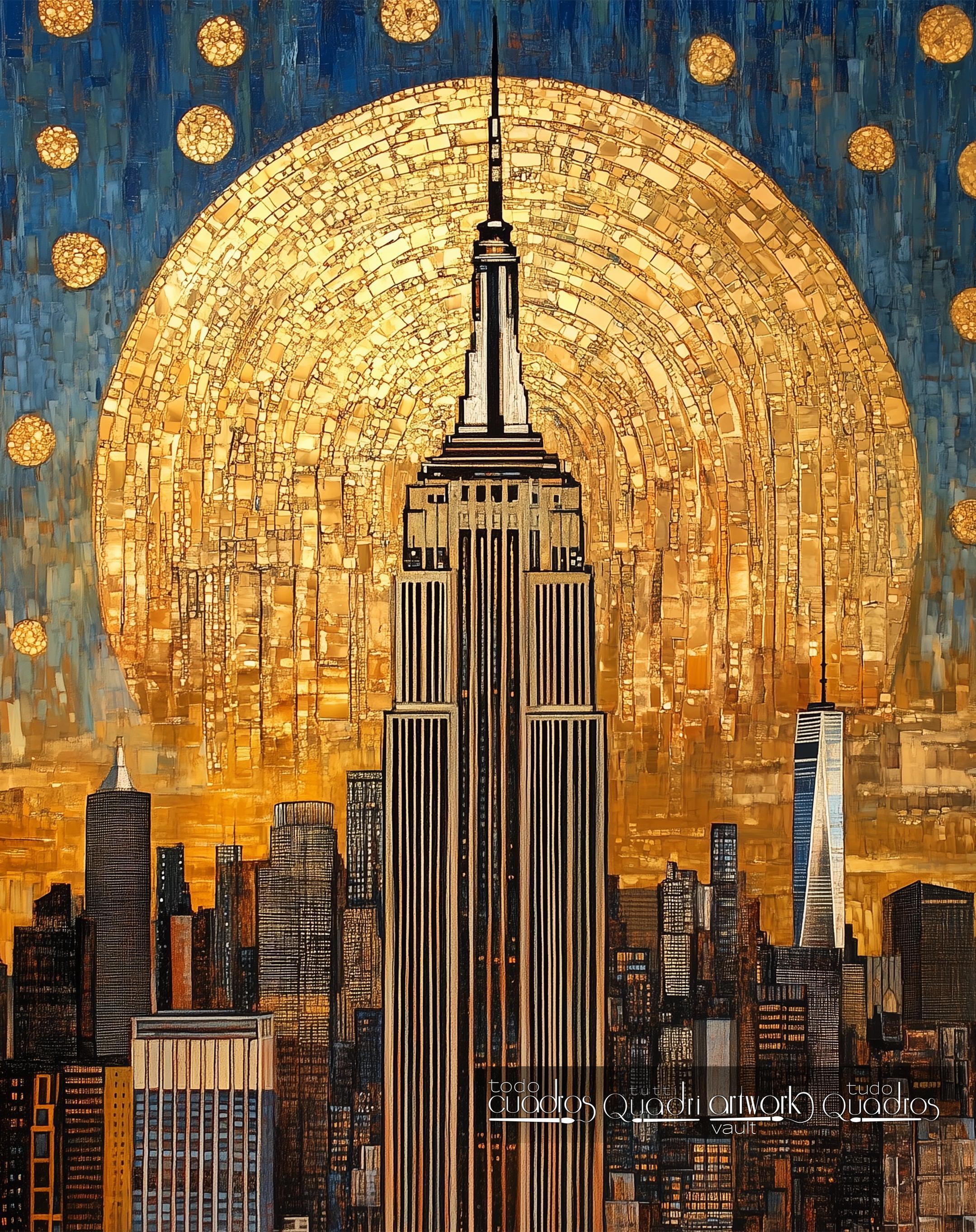 Ewiger Glanz über Manhattan, im Stil von Klimt