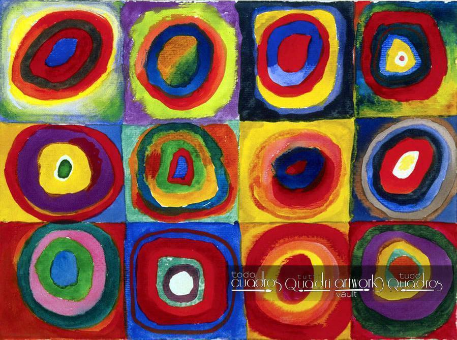 Farbstudie. Quadrate mit konzentrischen Kreisen, Kandinsky