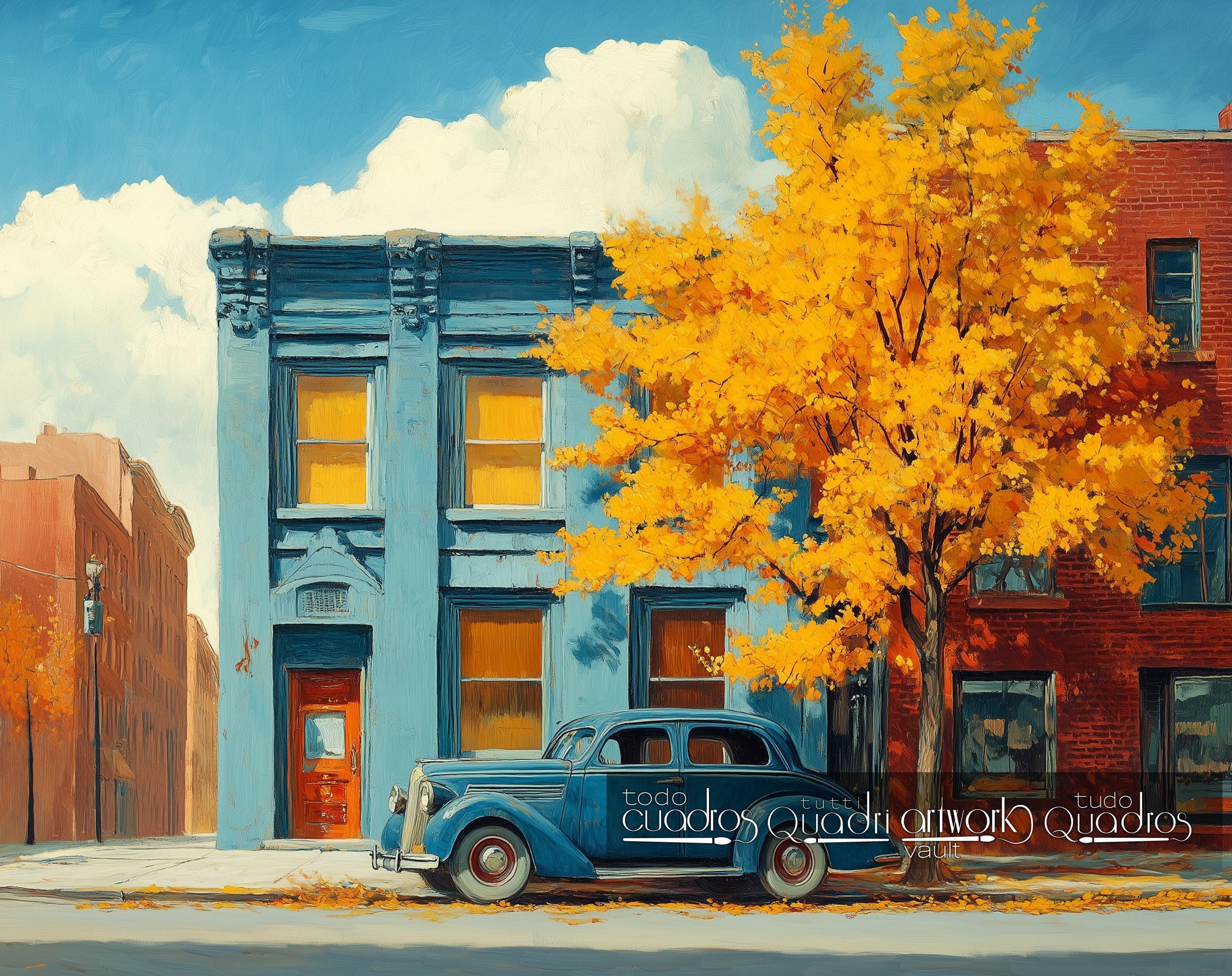 Herbststraße, im Stil von Hopper