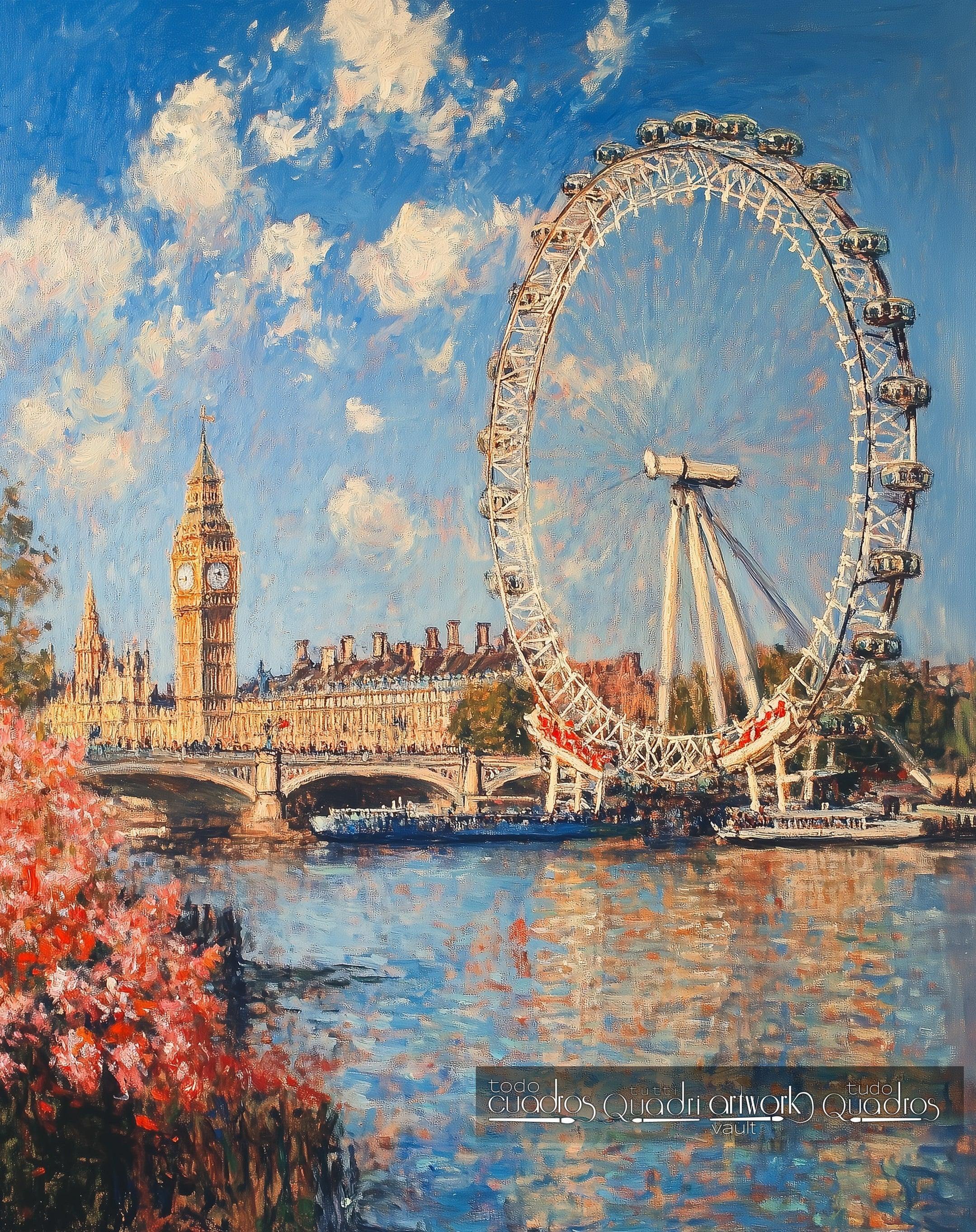 Lichtblicke von London, im Stil von Monet