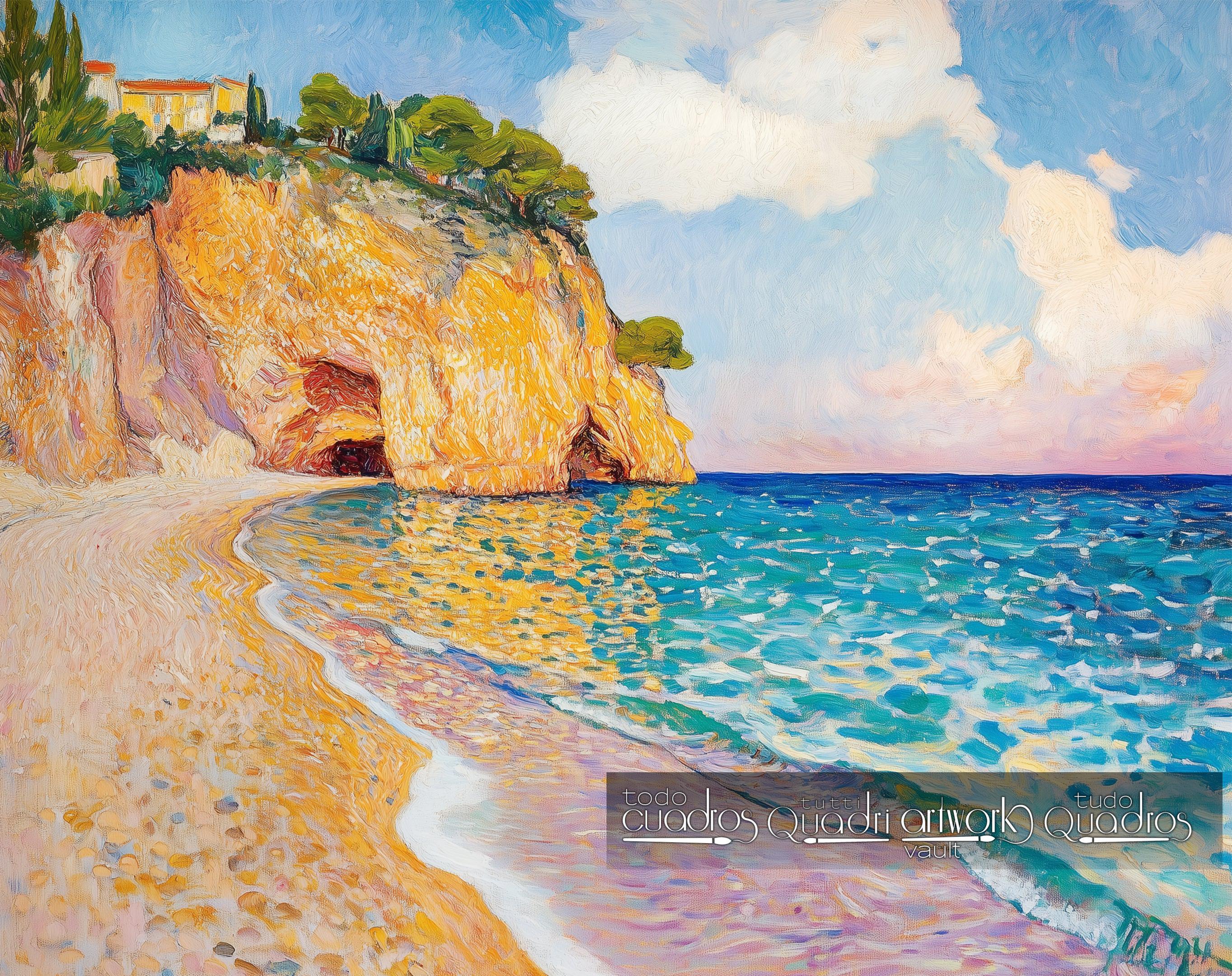 Reflexionen von Gold und Meer, im Stil von Klimt