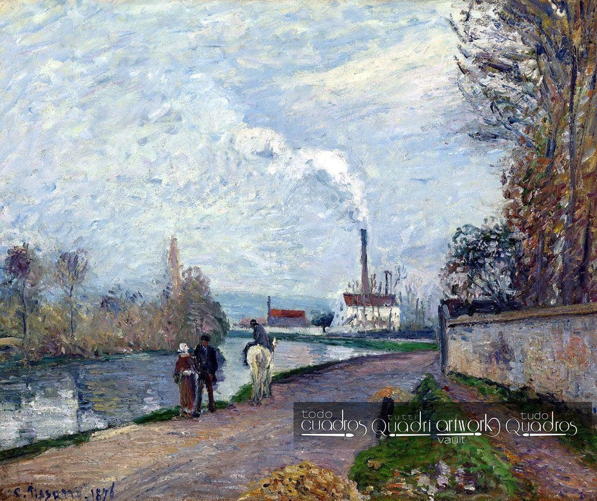 Die Oise bei Pontoise bei grauem Wetter, Pissarro