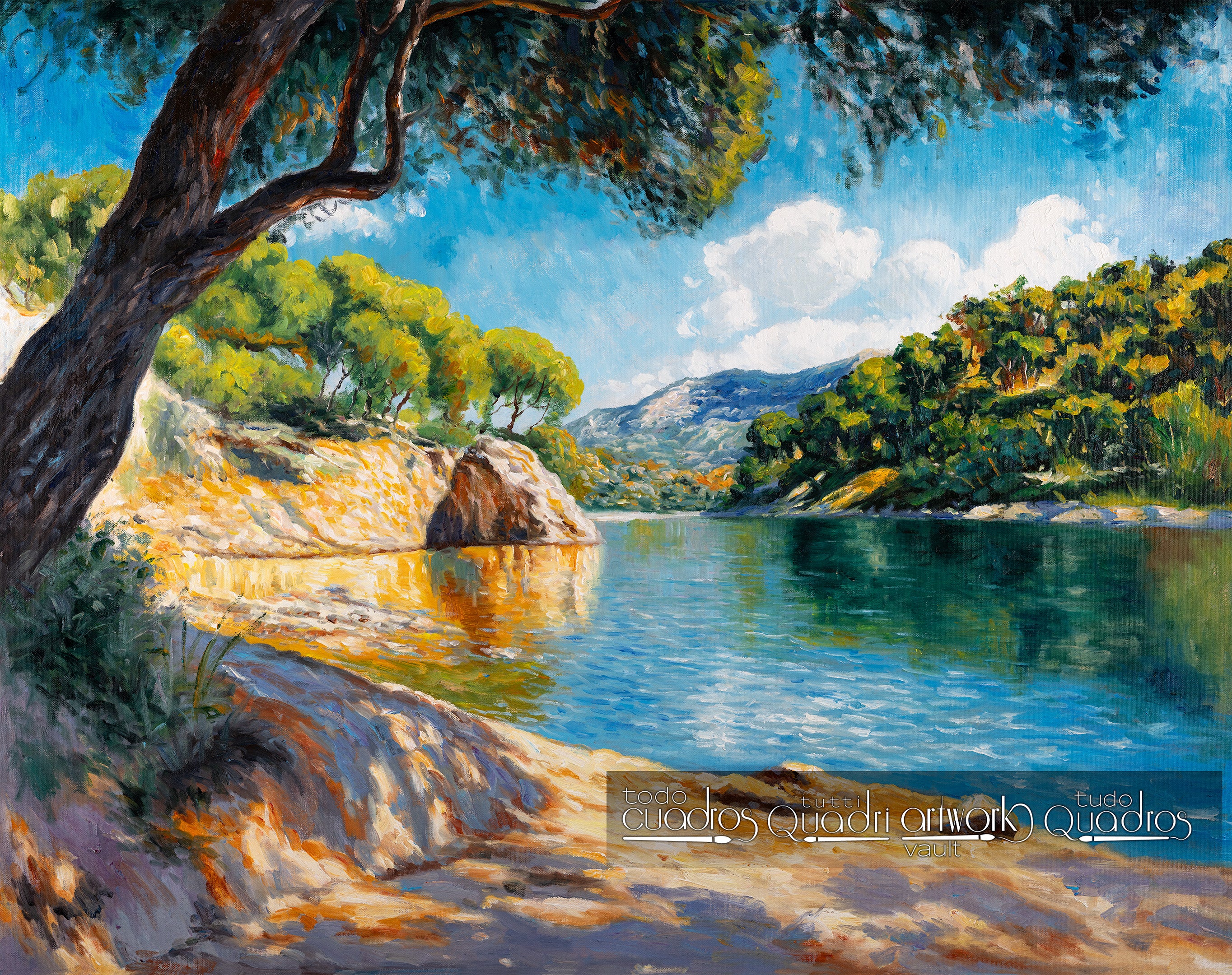 Licht und Ruhe am Ufer, im Stil von Sorolla