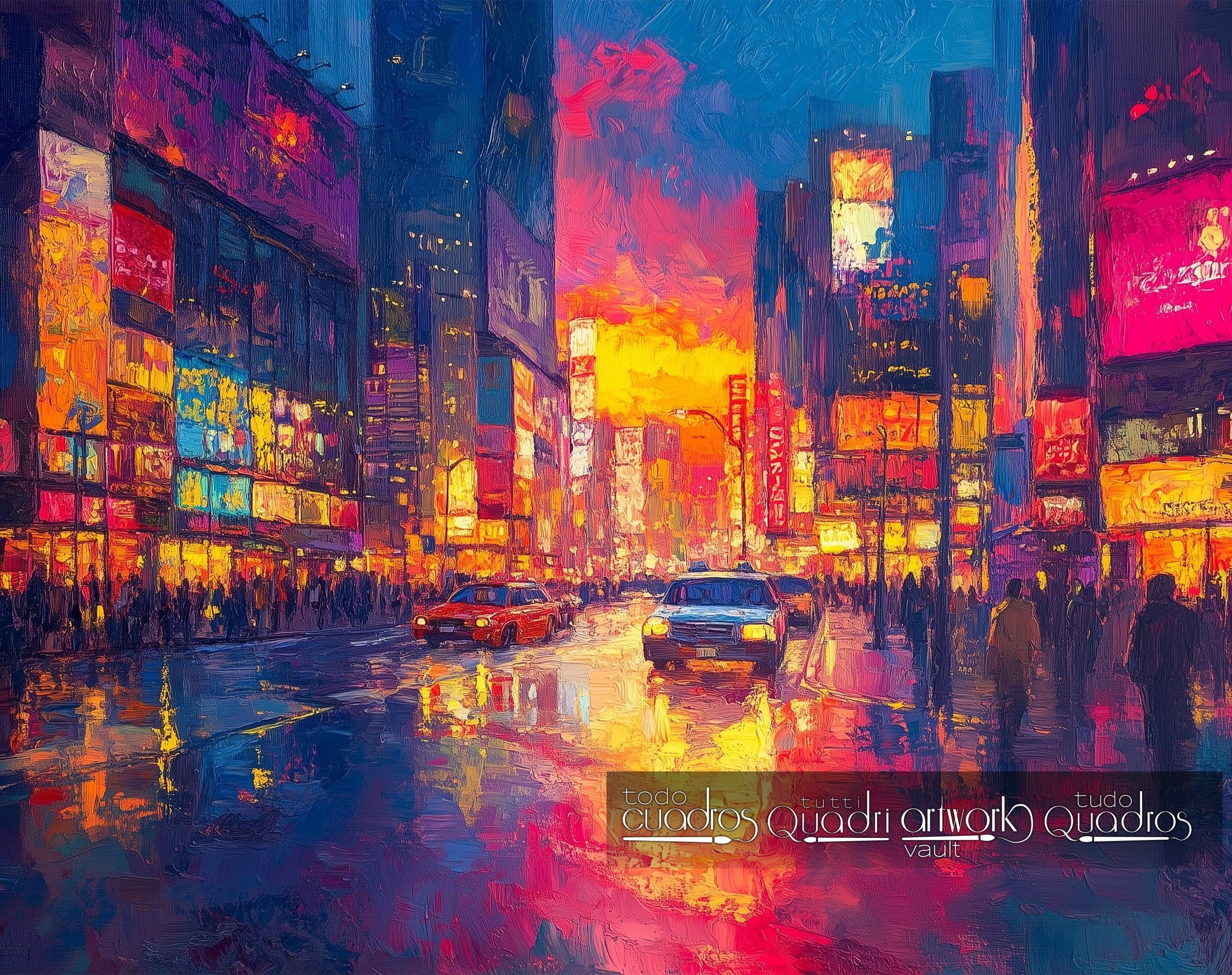 Sonnenuntergang in Tokio, im Stil von Monet